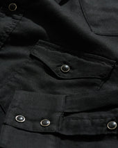 Lightweight Roper Shirt In Brushed Cotton Linen