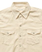 Lightweight Roper Shirt In Brushed Cotton Linen