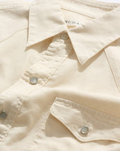 Lightweight Roper Shirt In Brushed Cotton Linen