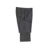 Midtown flat front belt loop trousers in grey melange cavalry twill wool