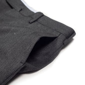 Midtown Flat Front Belt Loop Trousers In Grey Melange Cavalry Twill Wool