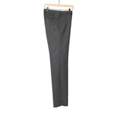 Midtown Flat Front Belt Loop Trousers In Grey Melange Cavalry Twill Wool