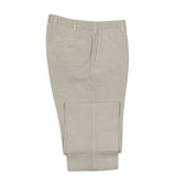 Midtown flat-front trousers in cement grey medium-weight cotton/linen