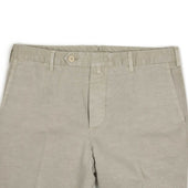 Midtown Flat Front Trousers In Medium Weight Cotton Linen