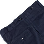 Westside Side Tab High Rise Tapered Pleated Trousers In Heavy Brushed Cotton