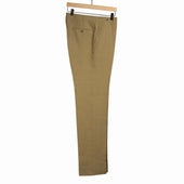 Midtown Flat Front Trousers In Mocha Irish Linen