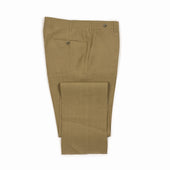 Midtown flat-front trousers in mocha brown Irish linen