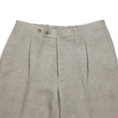 Exclusive Single Pleated Easy Pants In Italian Linen