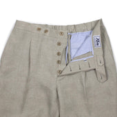 Exclusive Single Pleated Easy Pants In Italian Linen