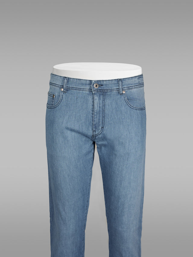 Light Summer Denim Cotton 5 Pockets Trousers