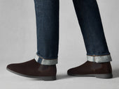 Rover Boots In Dark Brown Glove Suede Taupe Sole