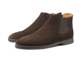 Rover Boots In Dark Brown Glove Suede Taupe Sole