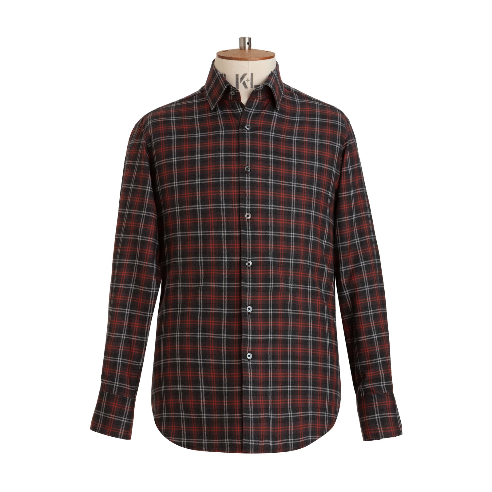 Ruby Chocolate Tartan Brushed Cotton Shirt New