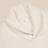 Superfine Lambswool Rugby Shawl Sweater In