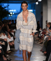 Italian Linen Plaid Big Shirt