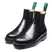 Black Hi-Shine Dealer Brogue Boot