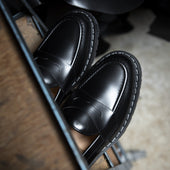 Black Hi-Shine Penny Loafer