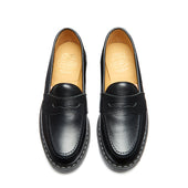 Black Hi-Shine Grain Penny Loafer