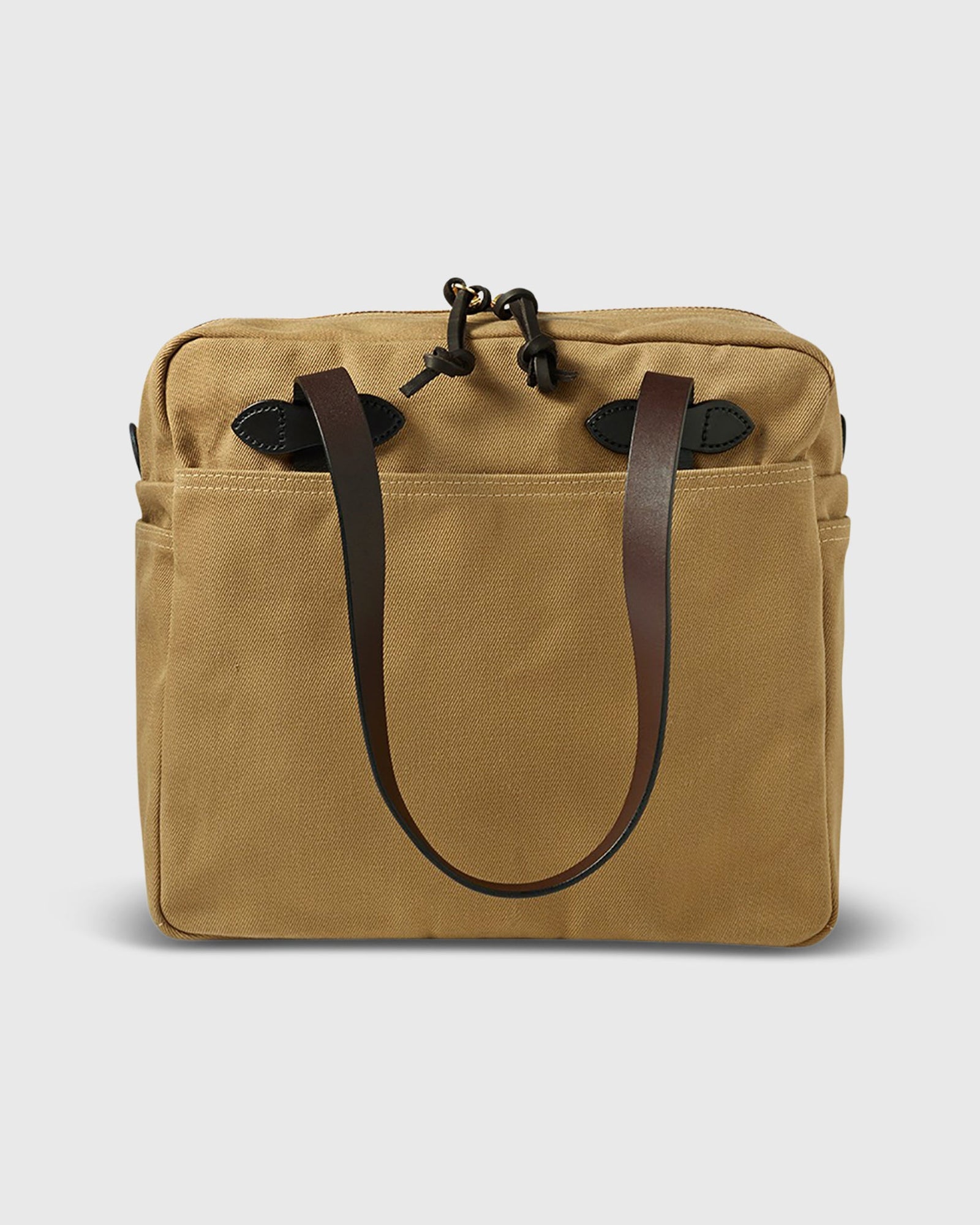 Zip-Top Tote Bag in Tan