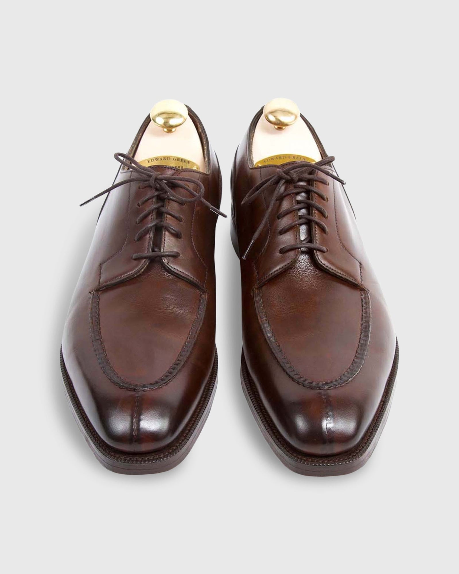 Dover Split Toe Derby Shoe In Dark Oak Antique Calfskin