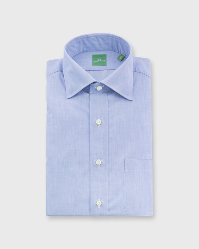 Spread Collar Dress Shirt in Blue End-On-End