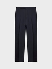 Pantalone In Lana E Mohair Blu