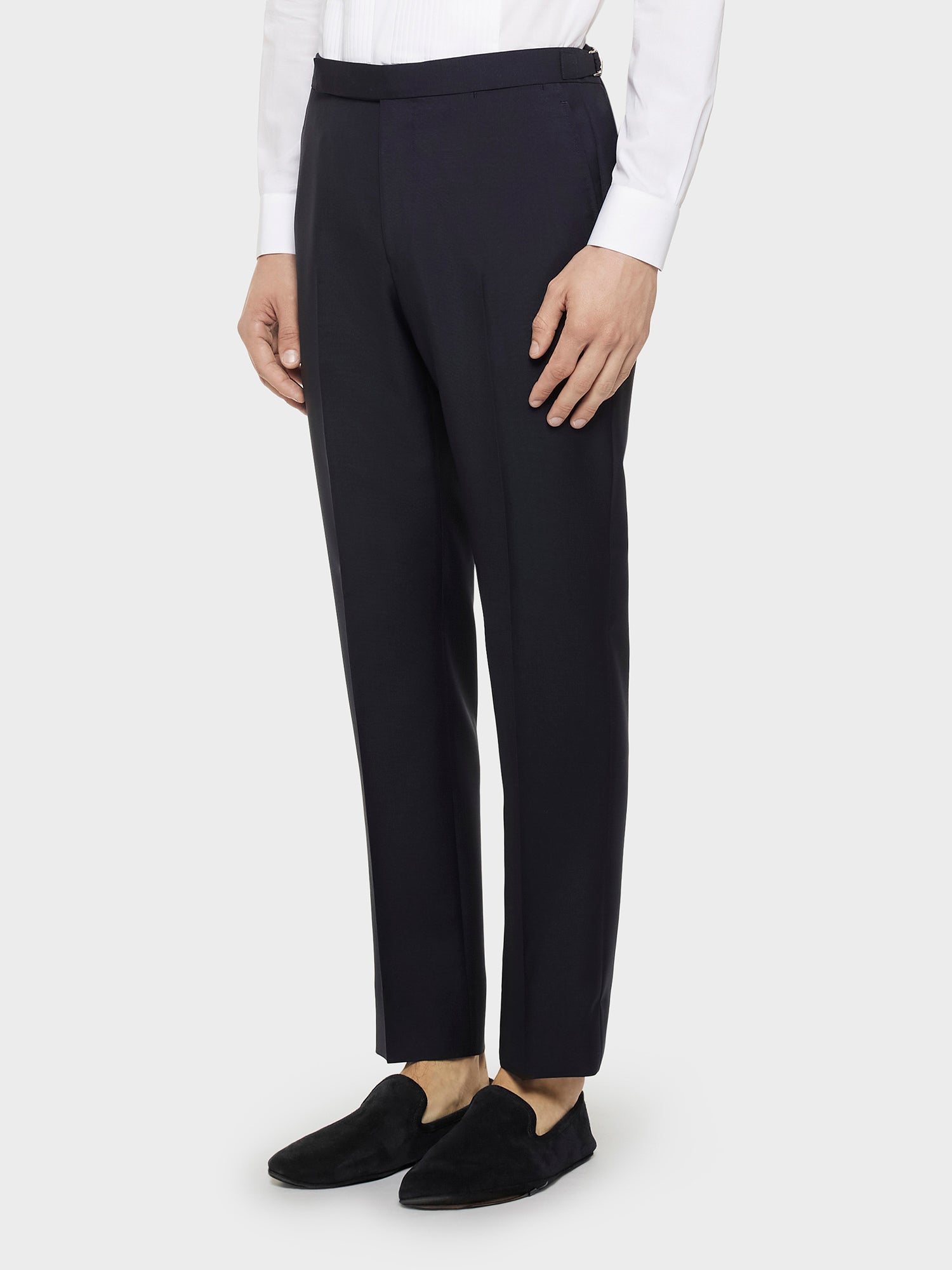 Pantalone In Lana E Mohair Blu