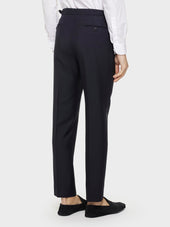 Pantalone In Lana E Mohair Blu