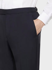 Pantalone In Lana E Mohair Blu