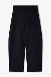 Box Pleat Trouser Wool - Navy