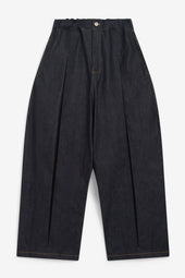 Box Pleat Trouser Denim - Raw Indigo