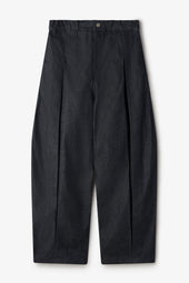 Box Pleat Trouser Denim - Raw Black