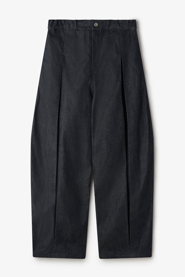 Box Pleat Trouser Denim - Raw Black