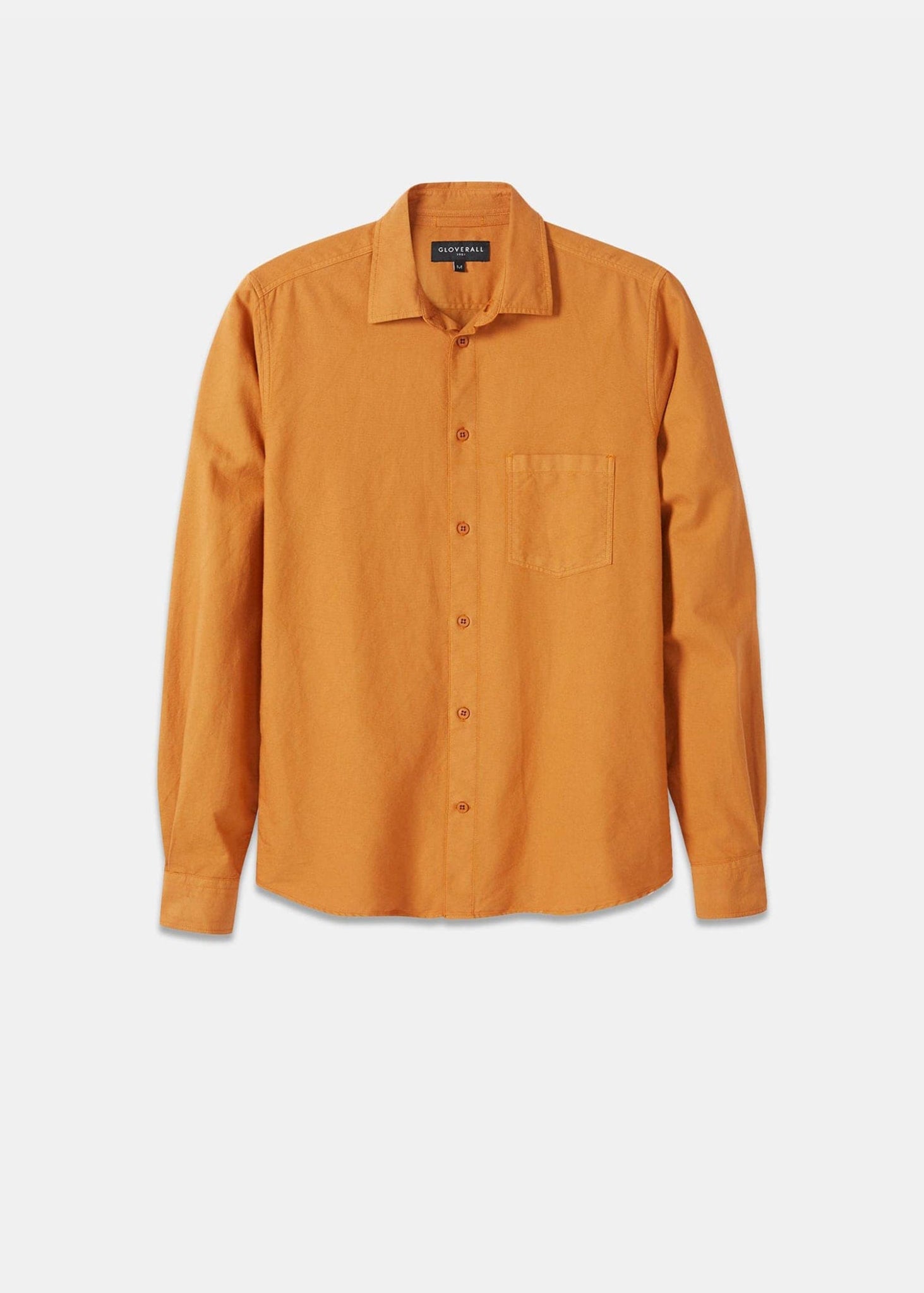 Unisex Overdyed Oxford Overshirt Bright Orange