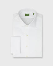 French Cuff Bib Front Tuxedo Shirt In Pique Poplin
