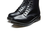 Black Hi-Shine 11 Eye Zip Derby Boot