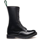 Black Hi-Shine 14 Eye Zip Derby Boot