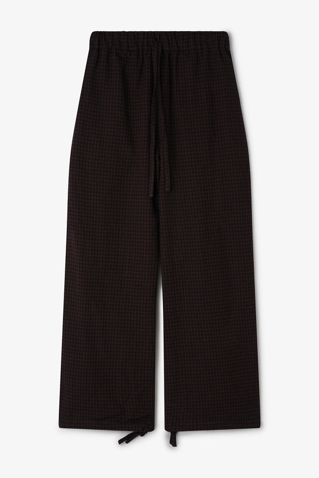 Siesta Trouser - Mocha Gingham Check