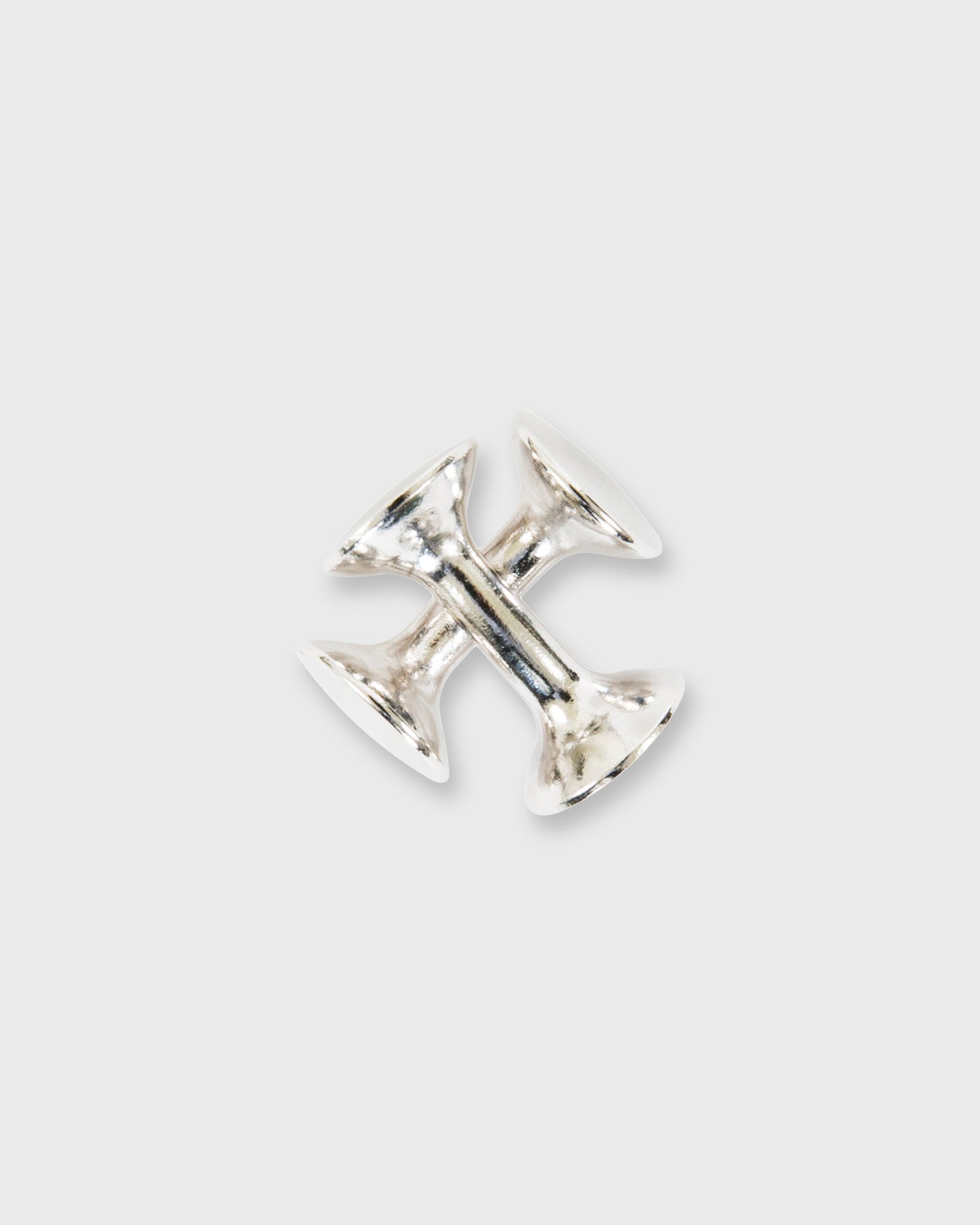 Circle Two Way Cufflinks In Rhodium