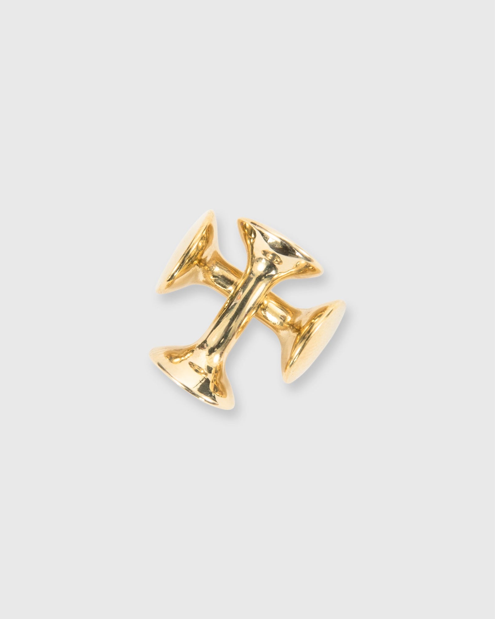 Circle Two Way Cufflinks In Brass
