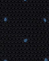 Silk Knit Tie In French Blue Dot