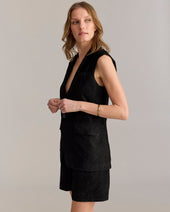 Suede Blazer Vest