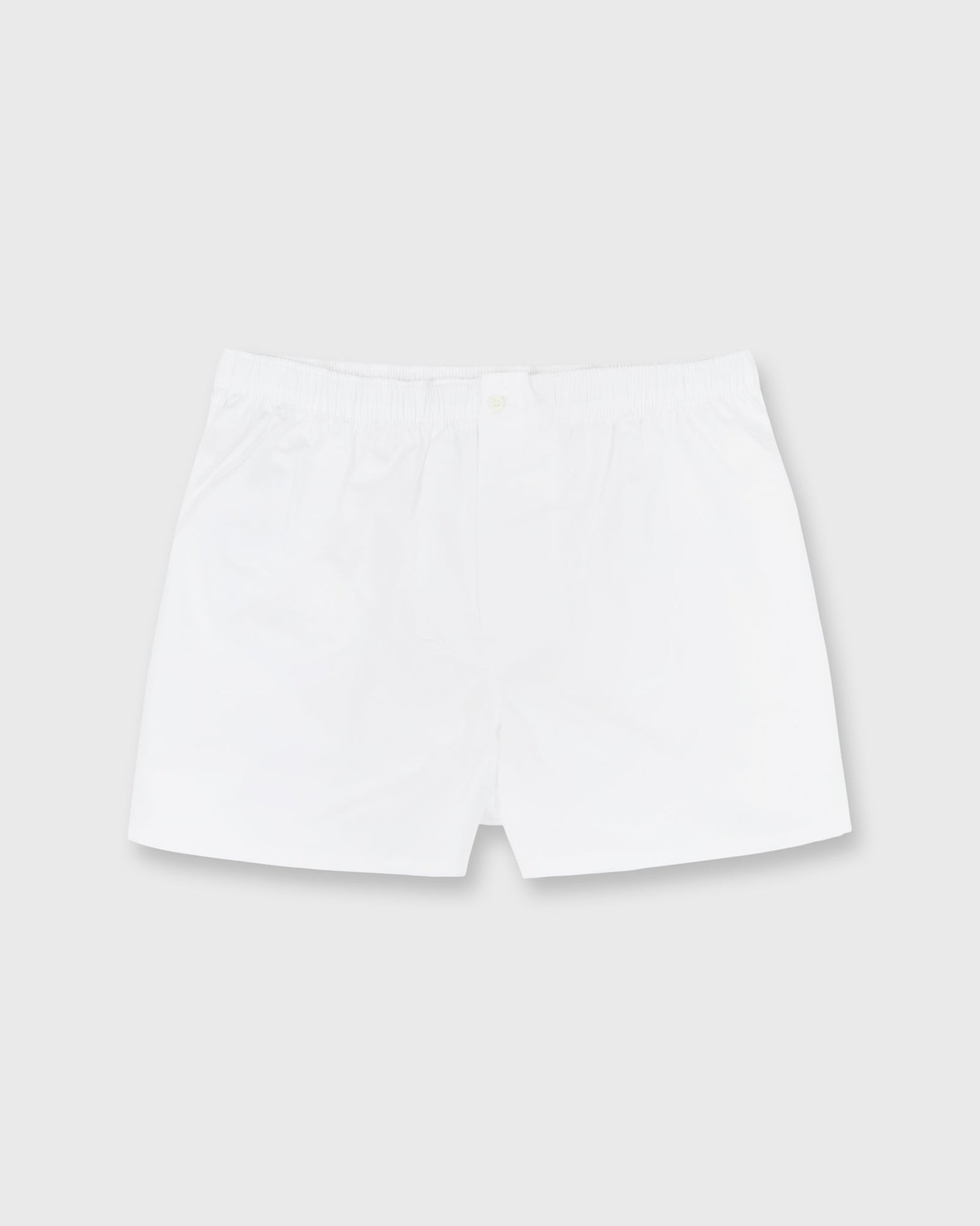Button-Front Boxer Short in White Poplin