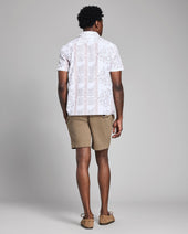 Short Sleeve Textural Tropical Roses Treme Shirt