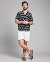 Short Sleeve Botanical Jacquard Camp Shirt