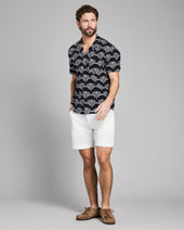 Short Sleeve Botanical Jacquard Camp Shirt