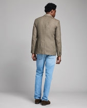 Micro Houndstooth Linen Archie Jacket