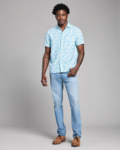 Short Sleeve Textured Painted Floral Treme Shirt
