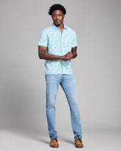 Short Sleeve Textured Painted Floral Treme Shirt