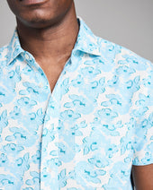 Short Sleeve Textured Painted Floral Treme Shirt